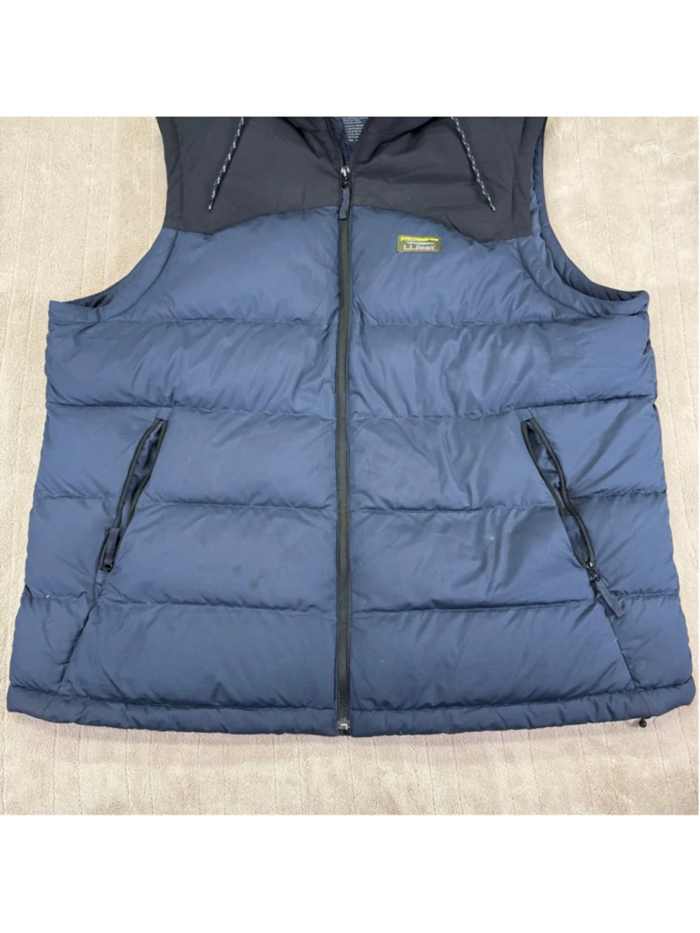 Men's L.L.Bean Mountain Classic Hooded Down Vest XXXL Tall Navy Black